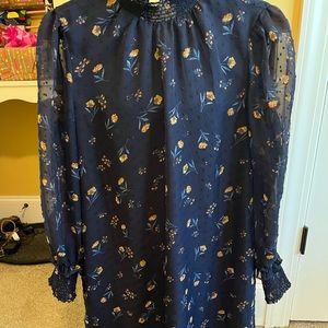 Draper James navy floral dress. Size Medium